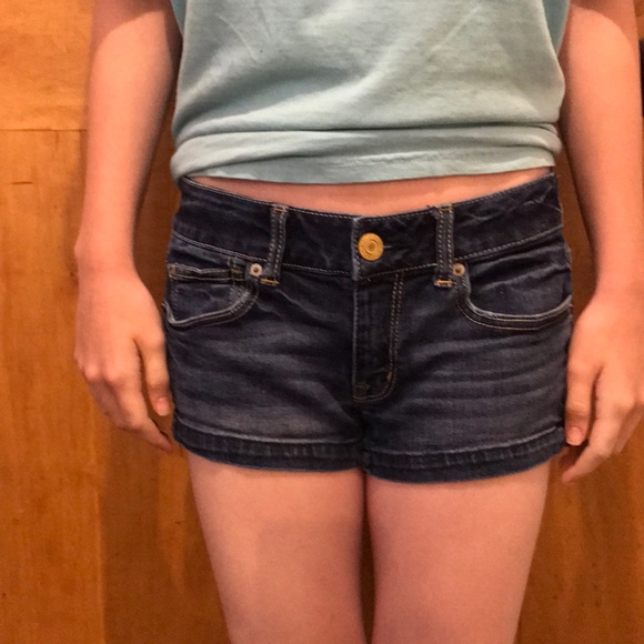 American Eagle Blue Jean Shorts-4 - Picture 3 of 4